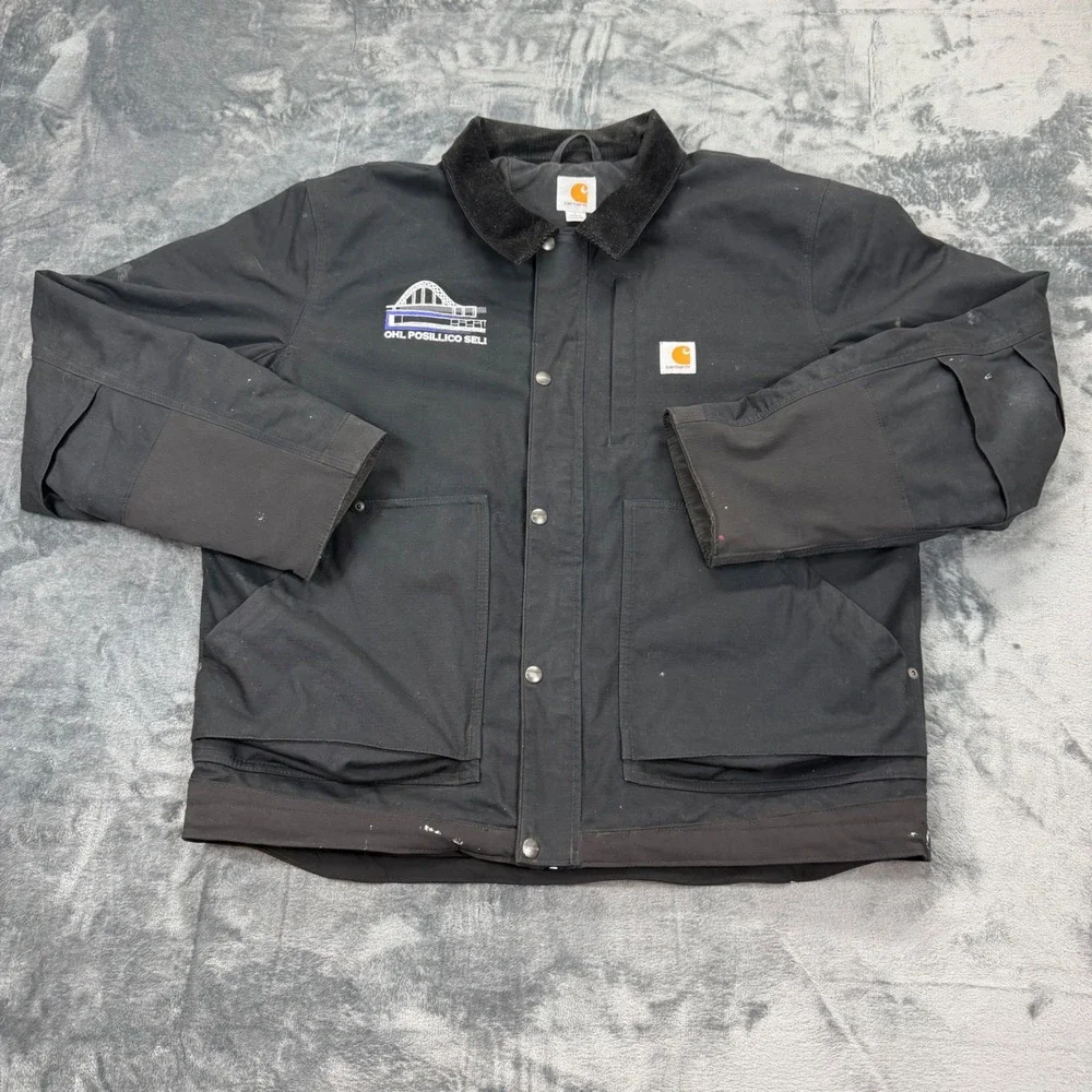 Carhartt Full Swing Cryder Jacket Mens L Black Insulated Work Coat 103372 001 - Picture 2 of 10